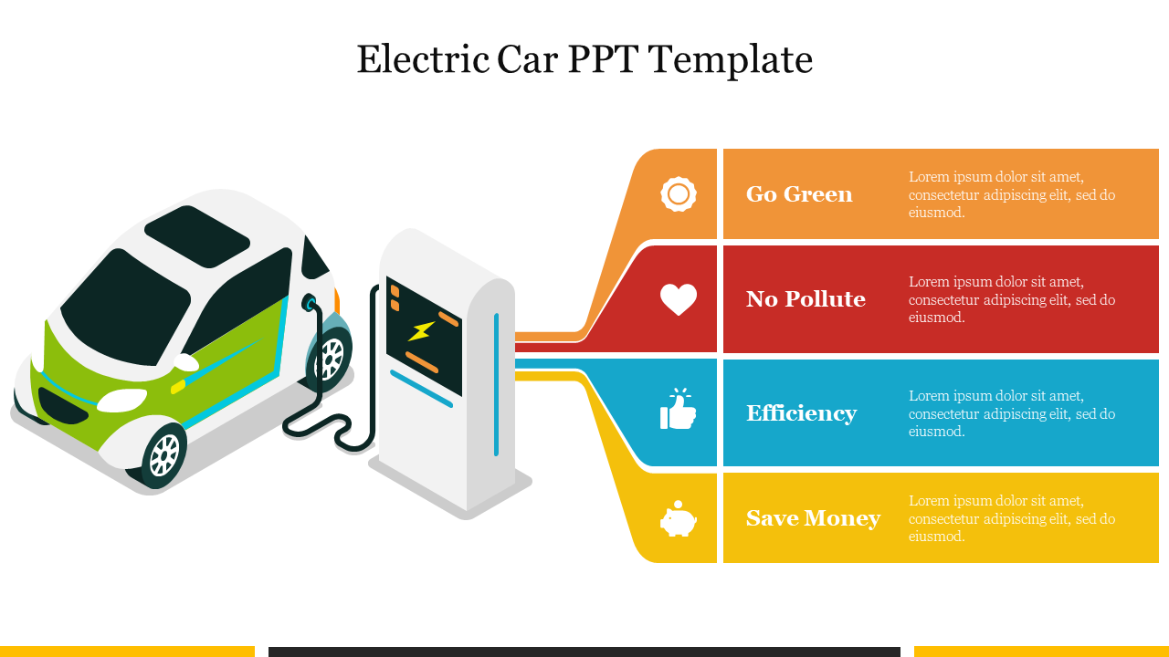 Get Multicolor Electric Car PPT Template Free Download